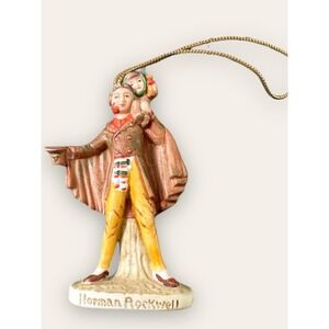NORMAN ROCKWELL 1979 Vintage porcelain Christmas ornament Tiny Tim